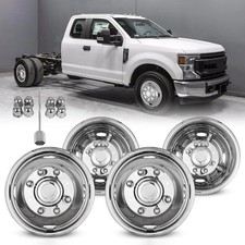 For 2005-2025 Ford F350 17'' Stainless Steel Dual Wheel Simulators Rim Covers picture