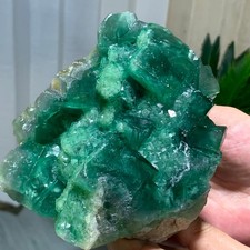 2.62LB Rare transparent GREEN cubic fluorite mineral crystal sample picture