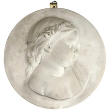 Launt Thompson, Marble Bas Relief Profile of a Young Girl, 1879 picture