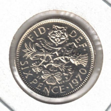 1970 Great Britain Proof Six Pence QEII Coin picture