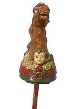 Vintage 1970s christmas Sylvestri Paper-Mâché Carousel Horse Head stick 13“ picture