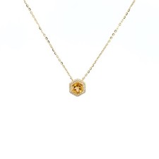 Citrine Birthstone Of November 14k Yellow Gold Necklace picture