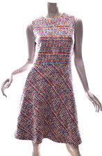 Akris Punto Multicolor Tweed Fit Flare Sleevless Dress Size US 4 Mint Cond picture