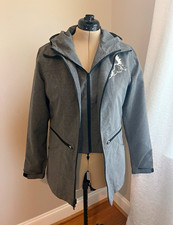 Kerrits Women's Gray Hooded Equestrian Jacket Horse Print Logo Size M picture