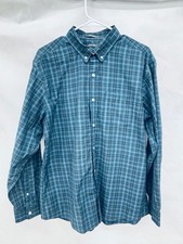 Eddie Bauer Plaid Button Down Shirt Size L Blue Long Sleeve picture