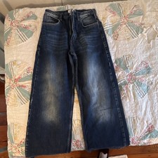 FRAME Womens Wide-Leg Jeans Blue Denim Solid Regular Size 26 picture