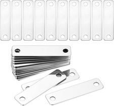 25Pcs 304 Stainless Steel Engraving Blanks Metal Stamping Tags Plates w/ Hole picture