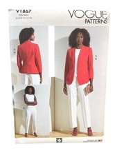 Vogue V1867 Jacket Pants Suit A5 6-8-10-12-14 Semi-Fitted Tailored picture