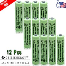 12PCS AAA 3A NIMH 600mAh 1.2v Rechargeable Battery For Garden Solar Light Green picture