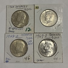 1965 1967 1968-D 1969-D Kennedy Half Dollar (40% SILVER) picture