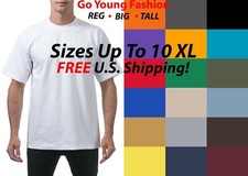 Mens Heavyweight T Shirts Plain Short Sleeve Tee Cotton BIG TALL Small to 10XL picture