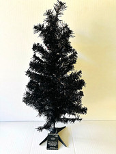 Ashland Halloween Black Tinsel Artificial Undecorated Tabletop Tree 23 in picture