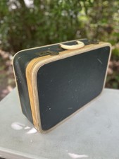 Vintage Mid-Century Retro Black Suitcase Luggage Eagle Lock Co Hardware 21