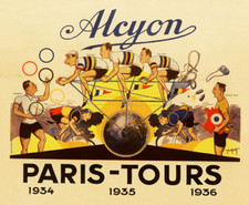 Alcyon Paris-Tours Vintage Bicycle Poster Print Art Advertisement - Cycling Bike picture