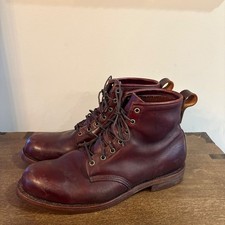 VTG LL Bean Mens Chippewa Brown Leather Service Boots 14 EE Vibram Made USA picture