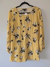 NWT Lane Bryant Yellow Floral Print Tie Back Top Size 14 $49.95 picture