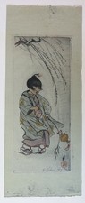 Helen Hyde-Hand Colored Etching Print-Little Green Willow-1905 picture