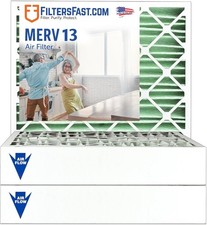 Filters Fast 16x25x4 MERV 13 4 Inch Pleated HVAC AC Furnace Air Filters 3 Pack picture