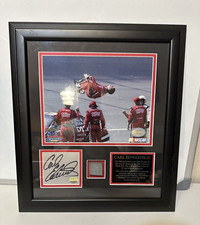 Carl Edwards #99 Signed Framed 2007 Michigan win Photo Race Used Tire 21/99 HOF picture