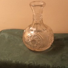 Antique Duncan’s Sons Clear Carafe 45 (OMN) Starred Loop 1900 EAPG UV Glow picture