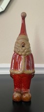 VTG Glazed Ceramic Santa Claus St. Nick Christmas Figurine tapered red hat picture
