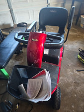 Pride 4-Wheel Electric Mobility Scooter Red/Black w/ Basket Armrests Key picture