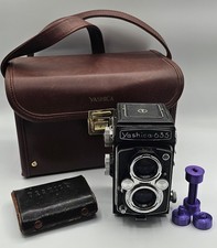 Yashica 635 TLR Film Camera w/ Complete 35mm Adapter Kit & Vintage Leather Case picture