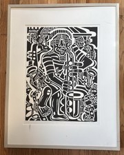 Melvin Clark (1944-) African American Artist Signed Woodcut 1986 # Edition of 14 picture