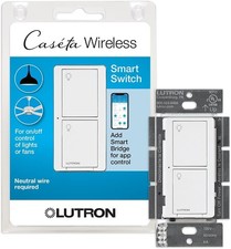 Lutron PD-6ANS-WH Caseta Wireless In-Wall Switch 6A Neutral White Open Box picture