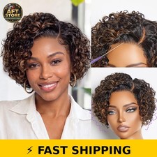 LUVME HAIR Pixie Cut Short Curly Water Wave Wig 6 Inch picture