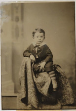 Antique Mid To Late 1800's Ambrotype Of A Small Boy Posing For A Photograph Rare picture