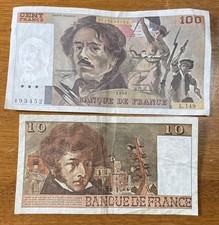 French Vintage Banknotes, 2 Notes, Collectible, Old Currency, France picture