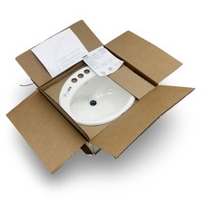 Kohler Farmington K-2905-4-0 Cast Iron Drop-In Bathroom Sink White New OB picture