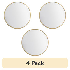 (4 pack) Mainstays Gold Round Small Decorative Wall Mirror Set, Set of 3 Multipa picture