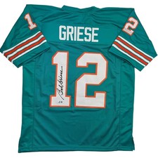 Autographed/Signed BOB GRIESE Miami Teal Football Jersey JSA COA Auto picture