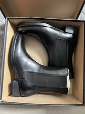 Massimo Dutti Women's Black Leather Boots Size 7.5 US, Brand New With Tags picture