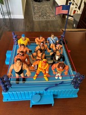 WWF Wrestling Set - 12 Series 1 Wrestlers and Ring - 1990 Hasbro Titan Sports picture