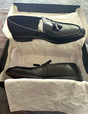 Alfani Declan Black Leather Tassel Slip-On Loafer Almond Toe Men’s 11.5 M picture