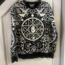 Killstar Occult Symbols SweatShirt Size-Small . Gothic Velvet Witch picture