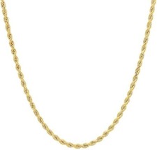 Real Genuine Solid 1/20 14K Yellow Gold Rope Chain Necklace 20 Inch Men Women picture