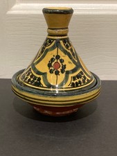 Vintage Moroccan Ceramic Mini Tagine Spice Holder Safi Pottery 4