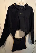 adidas x IVY PARK Women's Black/Gold Logo Pullover Hoodie L GR1445 picture