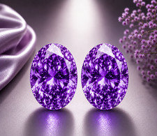 2 Pcs Purple Diamond 7x5mm 1.90 Ct Oval Cut VVS1 Precious Loose Diamond Gemstone picture