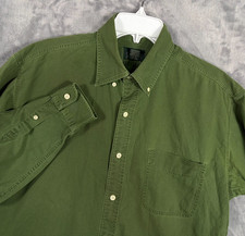 Vintage J Crew Oarsman Button Down Shirt Mens Medium Green Hong Kong Long Sleeve picture