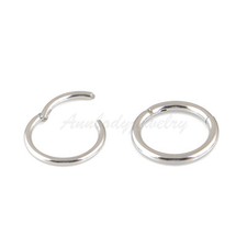 20G 18G 16G 14G Steel HINGED Segment Nose Ring Septum Clicker Daith Hoop picture