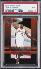 2003-04 Upper Deck Rookie Exclusives - LeBron James #1 PSA 9 picture