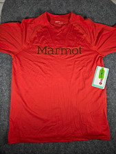 Marmot Windridge Graphic SS Mens M Shirt Ginger Blossom UPF 50 NWT M14155 picture
