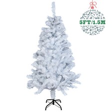 4/5/6/7FT White Artificial Christmas Tree Warm White LED Lights Holiday Decor picture
