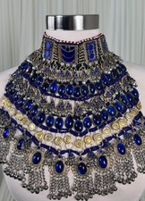 Afghan jewelry blue gem set picture