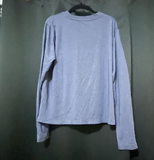 Quince Women’s Navy Blue 100% Cotton Long Sleeve T-Shirt Size M – Crew Neck picture